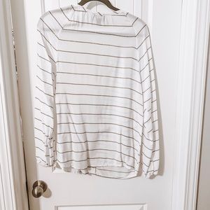 Large white and black strip top